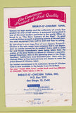 Matchbook Cover - Breast O Chicken Tuna San Diego CA 40 Strike