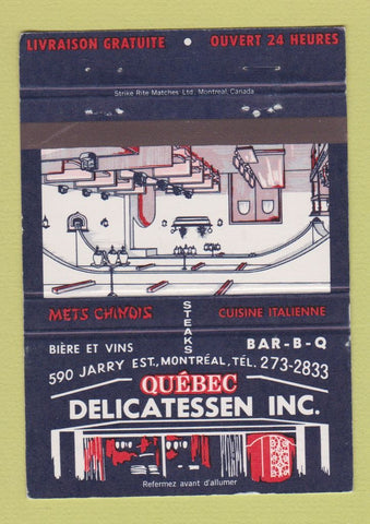 Matchbook Cover - Quebec Deli Montreal QC 40 Strike