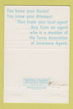 Matchbook Cover - Gordon Smith Insurance Corpus Christi TX 40 Strike