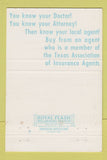 Matchbook Cover - Gordon Smith Insurance Corpus Christi TX 40 Strike