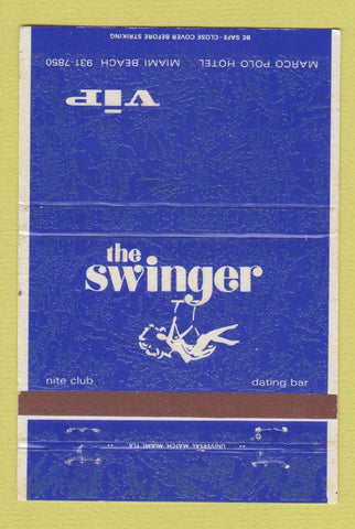 Matchbook Cover - The Swinger Marco Polo Hotel Miami Beach FL girlie 40 Strike
