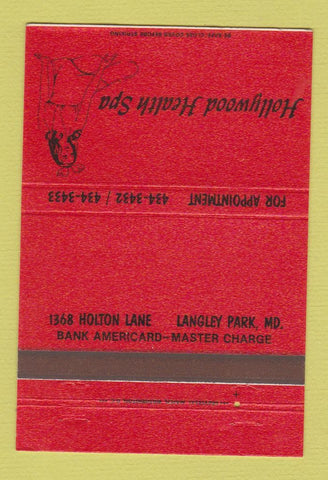 Matchbook Cover - Hollywood Health Spa Langley Park MD girlie 40 Strike