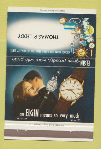 Matchbook Cover - Elgin Watches Thomas P Leddy 40 Strike