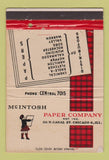 Matchbook Cover - McIntosh Paper Chicago IL WEAR 40 Strike