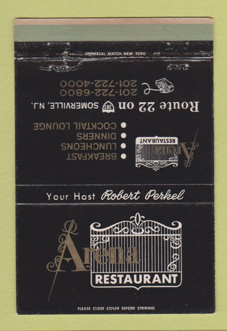 Matchbook Cover - Arena Restaurant Somerville NJ WEAR 40 Strike