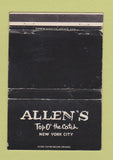 Matchbook Cover - Allen's New York City WEAR 40 Strike