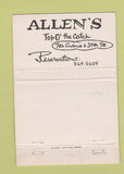 Matchbook Cover - Allen's New York City WEAR 40 Strike