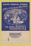 Matchbook Cover - US Navy Hospital Philadelphia PA 40 Strike