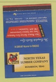 Matchbook Cover - Clarion Radio North TX Lumber Richardson TX 40 Strike