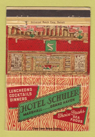 Matchbook Cover - Hotel Schuler Marshall Grand Haven MI 40 Strike