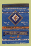 Matchbook Cover - Jefferson Liquor Store Buffalo NY WORN 40 Strike