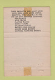 Matchbook Cover - Butler Plating Racks Plastic Kalamazoo MI BLACK 40 Strike