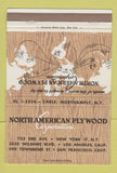 Matchbook Cover - North American Plywood New York City 40 Strike