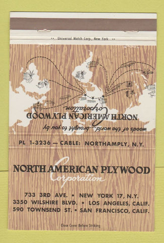 Matchbook Cover - North American Plywood New York City 40 Strike