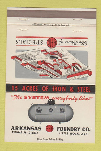 Matchbook Cover - Arkansas Foundry Propane Tank Little Rock AR 40 Strike