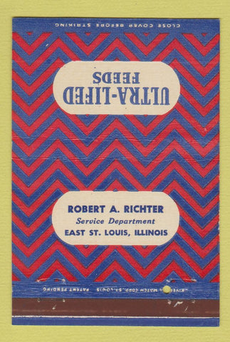 Matchbook Cover - Ultra Lifed Feeds East St Louis IL Robert Richter 40 Strike