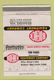 Matchbook Cover - Boehck Equipment Hales Corners WI Construction WEAR 40 Strike