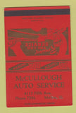 Matchbook Cover - McCullough Auto Service Moline IL SAMPLE 40 Strike