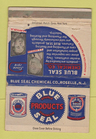 Matchbook Cover - Blue Seal Products Chemical cleaner Roselle NJ WEAR 40 Strike