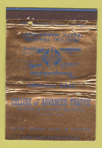 Matchbook Cover - Traffic Management College Chicago IL WEAR 40 Strike