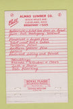 Matchbook Cover - Almas Lumber Cleveland OH 40 Strike