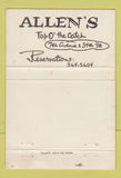 Matchbook Cover - Allen's Top o the Catch New York City WEAR 40 Strike