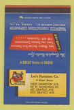 Matchbook Cover - Clarion Radio Lee's Furniture Detroit MI 40 Strike