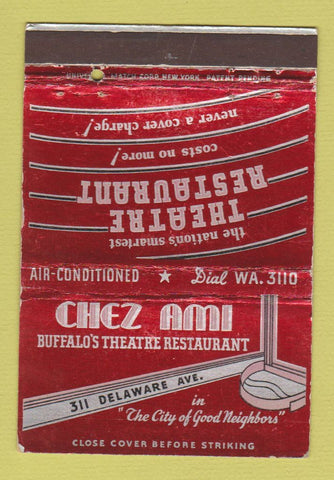 Matchbook Cover - Chez Ami Restaurant Buffalo NY WEAR 40 Strike