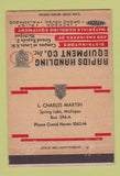 Matchbook Cover - Rapids Handling Equipment Spring Lake MI WEAR 40 Strike
