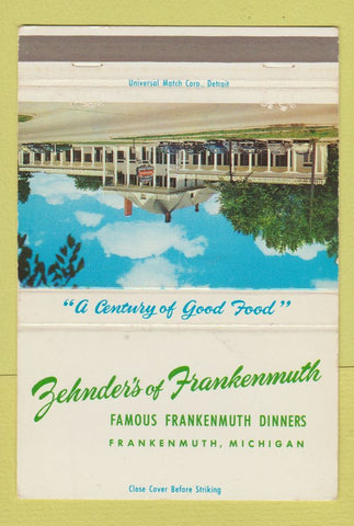 Matchbook Cover - Zehnder's Restaurant Frankenmuth MI 40 Strike