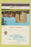 Matchbook Cover - Whittier Hotel Detroit MI WEAR 40 Strike