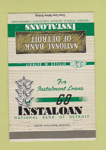 Matchbook Cover - National Bank of Detroit MI 40 Strike