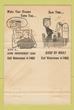 Matchbook Cover - Watertown Savings Bank Watertown MA DOUBLE PRINT 40 Strike