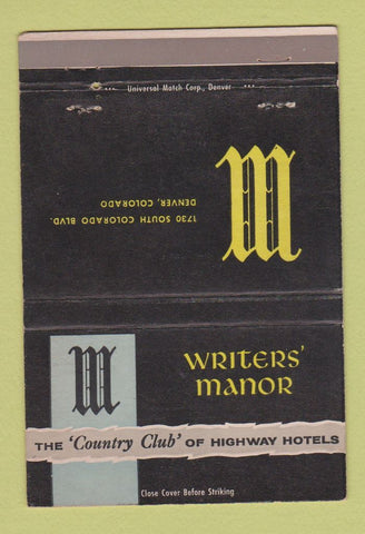 Matchbook Cover - Writers' Manor Denver Colorado 40 Strike