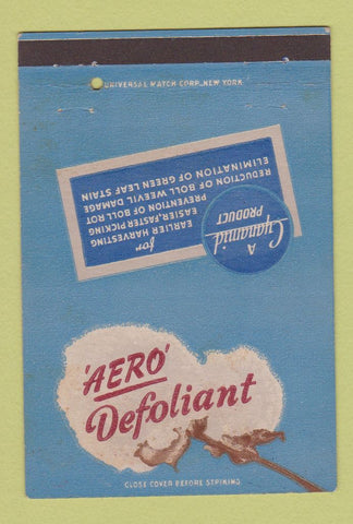 Matchbook Cover - Aero Defoliant Cyanamid New York City 40 Strike