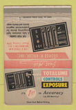 Matchbook Cover - Totalume Instrument Measuring Washington DC WEAR 40 Strike