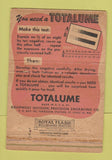 Matchbook Cover - Totalume Instrument Measuring Washington DC WEAR 40 Strike