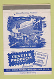 Matchbook Cover - Textile Products Company Philadelphia PA 40 Strike