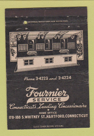 Matchbook Cover - Fournier Concessionaire Hartford CT WEAR 40 Strike