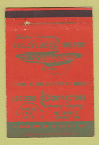 Matchbook Cover - Loggers & Contractors Machinery Portland OR 40 Strike