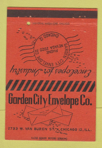 Matchbook Cover - Garden City Envelope Chicago IL 40 Strike