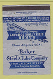 Matchbook Cover - Baker Steel & Tube Company Los Angeles CA 40 Strike