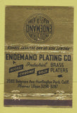 Matchbook Cover - Endemand Plating Brass Nickel Huntington Park CA 40 Strike