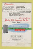 Matchbook Cover - Realty Title Insurance Washington DC 40 Strike