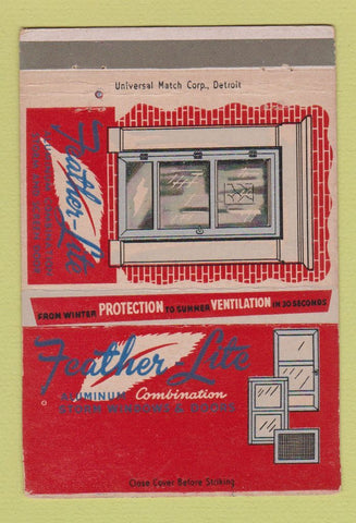 Matchbook Cover - Feather Lite Aluminum Storm Windows Doors  40 Strike