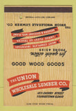 Matchbook Cover - Union Wholesale Lumber Youngstown OH 40 Strike