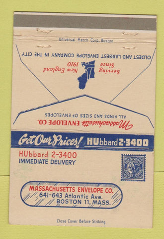 Matchbook Cover - Massachusetts Envelope Company Boston MA 40 Strike