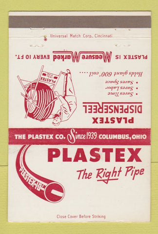 Matchbook Cover - Plastex Dispenser Reel Columbus OH 40 Strike