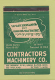 Matchbook Cover - Contractors Machinery Detroit MI 40 Strike