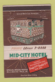 Matchbook Cover - Mid City Hotel Philadelphia PA 40 Strike
